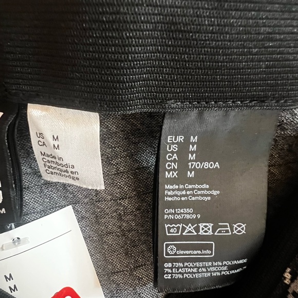 H&M Houndstooth High-waist Pants White & Black w/stripe Sz Medium - Picture 5 of 6